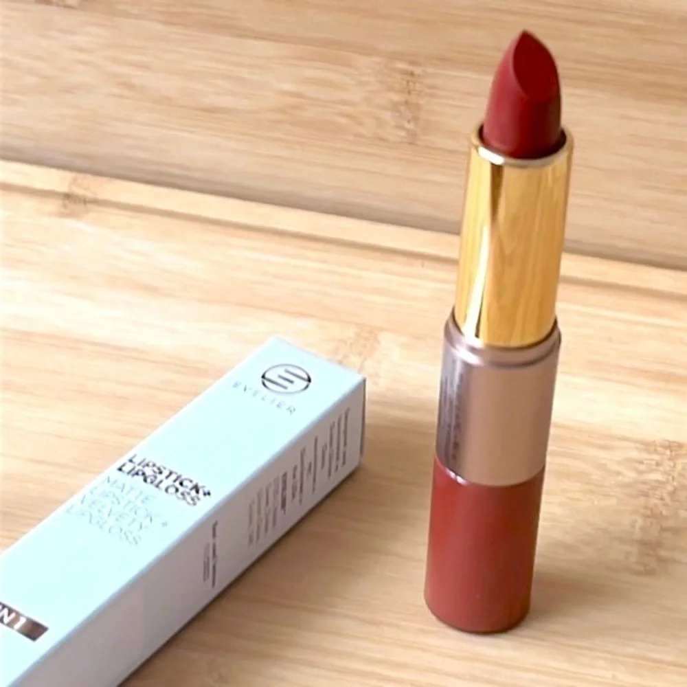 Brand New Evelier Set of 2 Lipstick Lip Gloss Pigmented Hydrating Coverage Shine